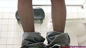 Who pees in sweaty stockings public toilets?