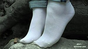 Beautiful Socks Feet Compilation Outdoors