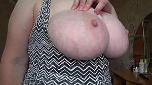 watch those big gorgeous natural tits swing wild in close-up glory