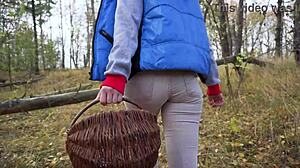 sexy milf struts tight jeans through forest teasing huge ass fetish