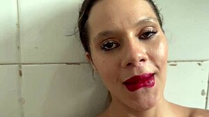 WOW LIPSTICK SLUT GAGS ON COCK FOR MESSY FACIAL DESTRUCTION!