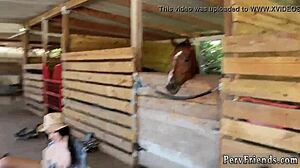Public Farm Party Teens Suck Handjob Fuck in Outdoor Group Ranch Orgy