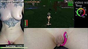 twitch egirl rips clothes for oiled monster toy in dripping goth shaved pussy