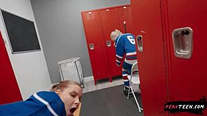 My big ass seduces locker room cameraman