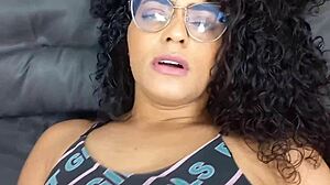 sultry latina babysitter in lingerie flashes huge natural tits and fat brazilian ass teasing