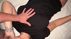 cumming on her big tits and shower blowjob after titty fuck