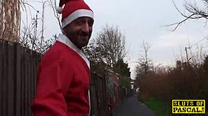 british plumper spreads wide and squirts for santa