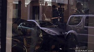 Clamped And Anal Banged Slut In Public