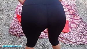 Public outdoor sex ends with cum in latina college pussy