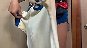 Walking with anal plug then cosplay fun