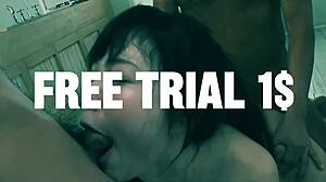appealing wife gives pov blowjob in bath
