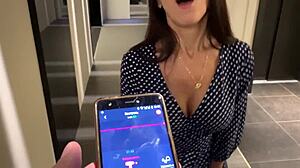 risky lovense orgasm control at the bar