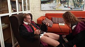 pov moment with hermione in her student outfit