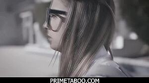 nerdy teen 18+ gets a double penetration