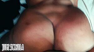 bbw takes big black cock from behind
