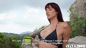 vixen redhead audrey reid enjoys steamy outdoor sex