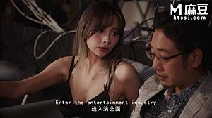 Modelmedia asia streamer does striptease and threesome on live