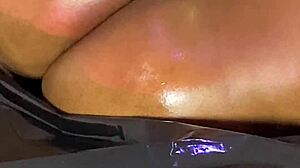 vaginal sex machine makes her squirt with huge black toys