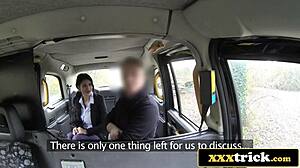 Cab driver loves those fake bimbo tits