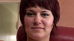 Short haired bianca gets facialized wild