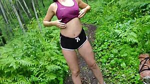naked stepmom teases with perfect body and feet outdoors
