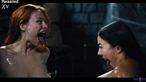 brunette and redhead lesbian pussy licking