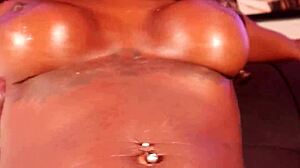Lola Black Displays Creamy Big Ebony Boobs