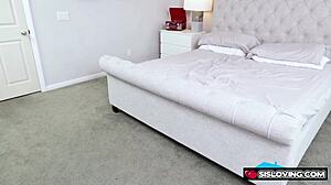 stepsister catches me jerking to stepmoms panties then joins