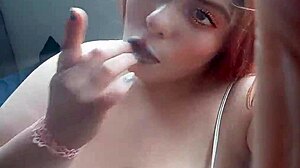 ginger paris enjoys sexy masturbation with chocolates while in lingerie