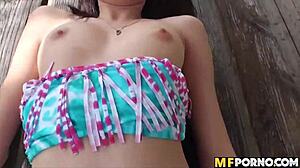 Public fucking skinny latina three