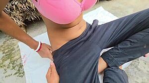village girl shows tight pussy in ranch video