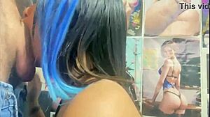 Chica universitaria mamando verga follada por la boca colombiana
