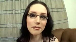 teen with glasses gets her tight ass pounded in rough anal scene