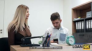 loan4k family couple came to get a loan and wife decided to fuck with a manager right there