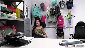 Stacked shoplifter teen 18+ megan maiden gets in trouble with lp officer tommy gunn