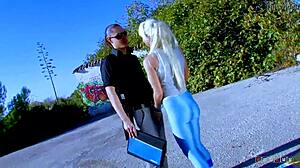 blonde cougar willing to help a guy with balls full of semen