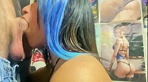 Chica universitaria mamando verga follada por la boca colombiana