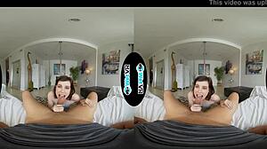 first time vr scene with excited pole dancer