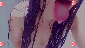 totally wet horny student takes shower and masturbates