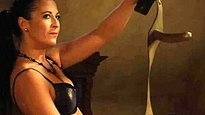 lesbian slave bent over for massive strapon