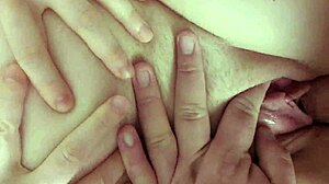 chubby couple teases her clit before big cock slides in