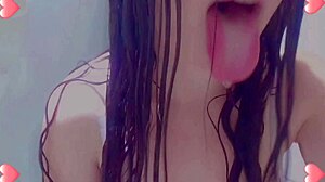 totally wet horny student takes shower and masturbates