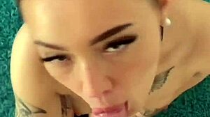Petite brunette teen 18+ model with natural tits rimming deepthroat and messy cum on face