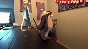 the naughty elf part 1 shows wrinkled nylon toes