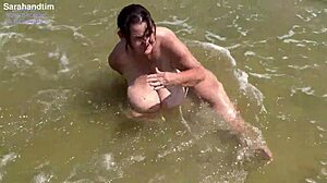 Beach Titty Breaker Granny Shows Saggy Tits In See Through