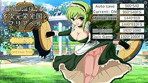 Green haired maid has gloryhole sex in new hentai game