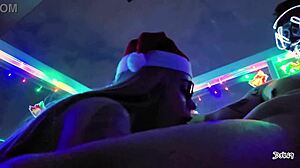Our Sexy Christmas Gift Blowjob Sloppy Cumshot Finish
