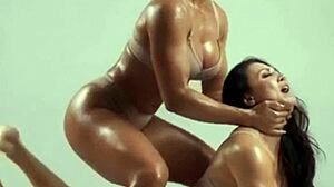 Two Tall Amazon Brunettes Fight For Lesbian Dominance