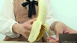 hand crush fetish girl crushes banana