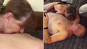 granny norma gives gloved blowjob